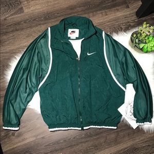 forest green windbreaker